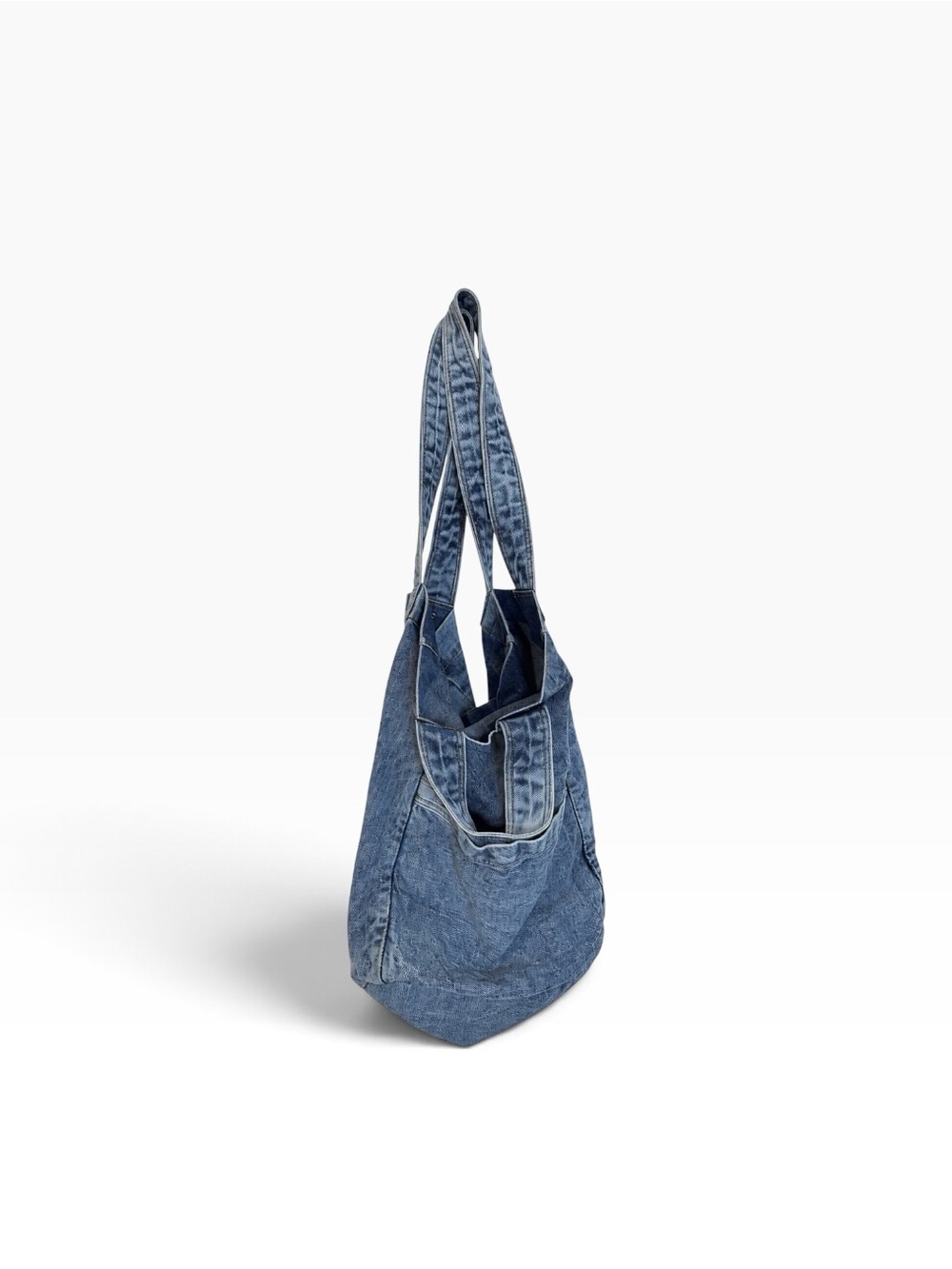 NEW Free People Oversized Denim Tote - Picture 2 of 3